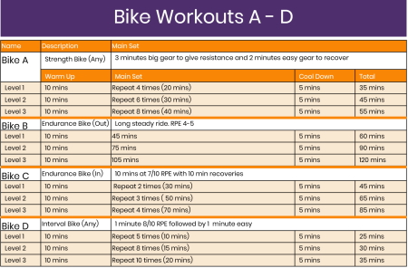 sample triathlon bike workouts