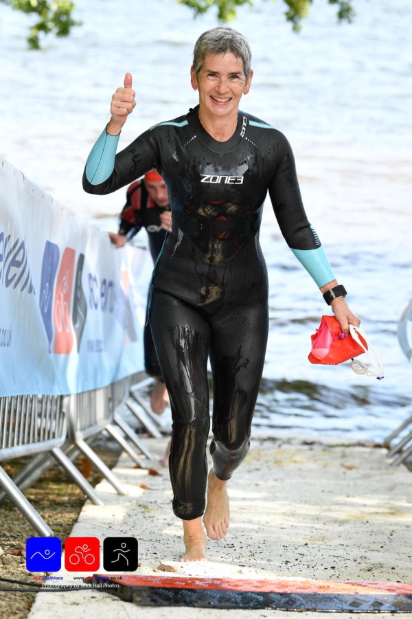 Coming out of the triathlon swim